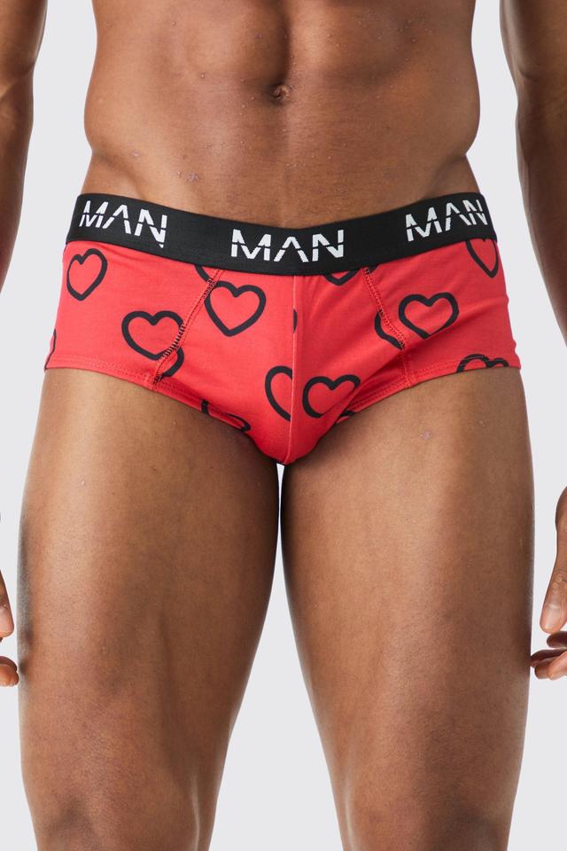 Man Valentines Heart Briefs | boohooMAN USA Product Image