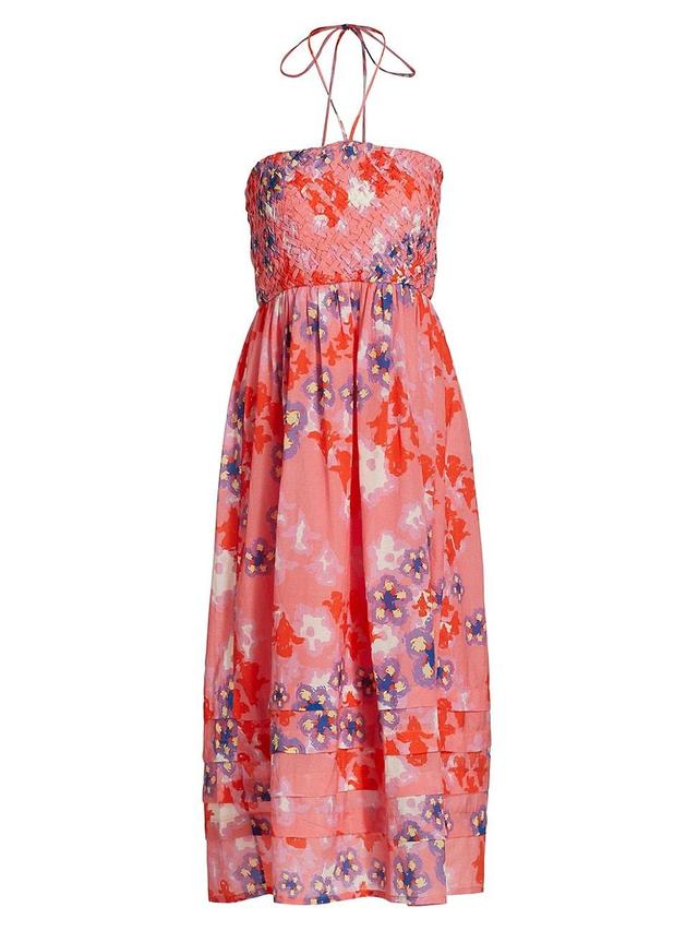 Womens Caterina Floral Halter-Neck Midi-Dress Product Image