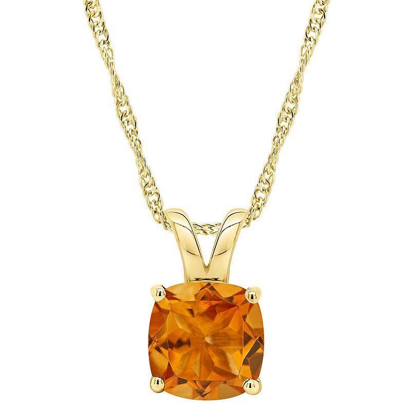 Alyson Layne 14k Gold Cushion Citrine Pendant Necklace, Womens 14k White Gold Product Image