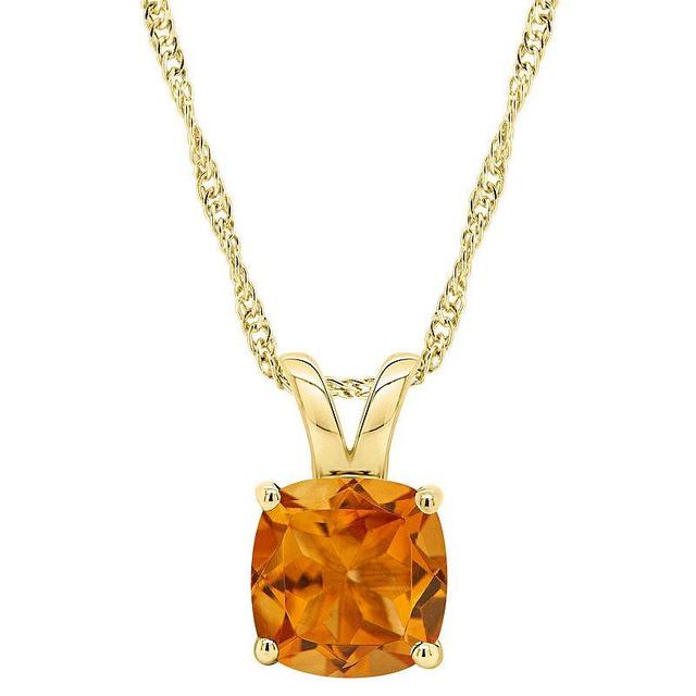 Alyson Layne 14k Gold Cushion Citrine Pendant Necklace, Womens 14k White Gold Product Image