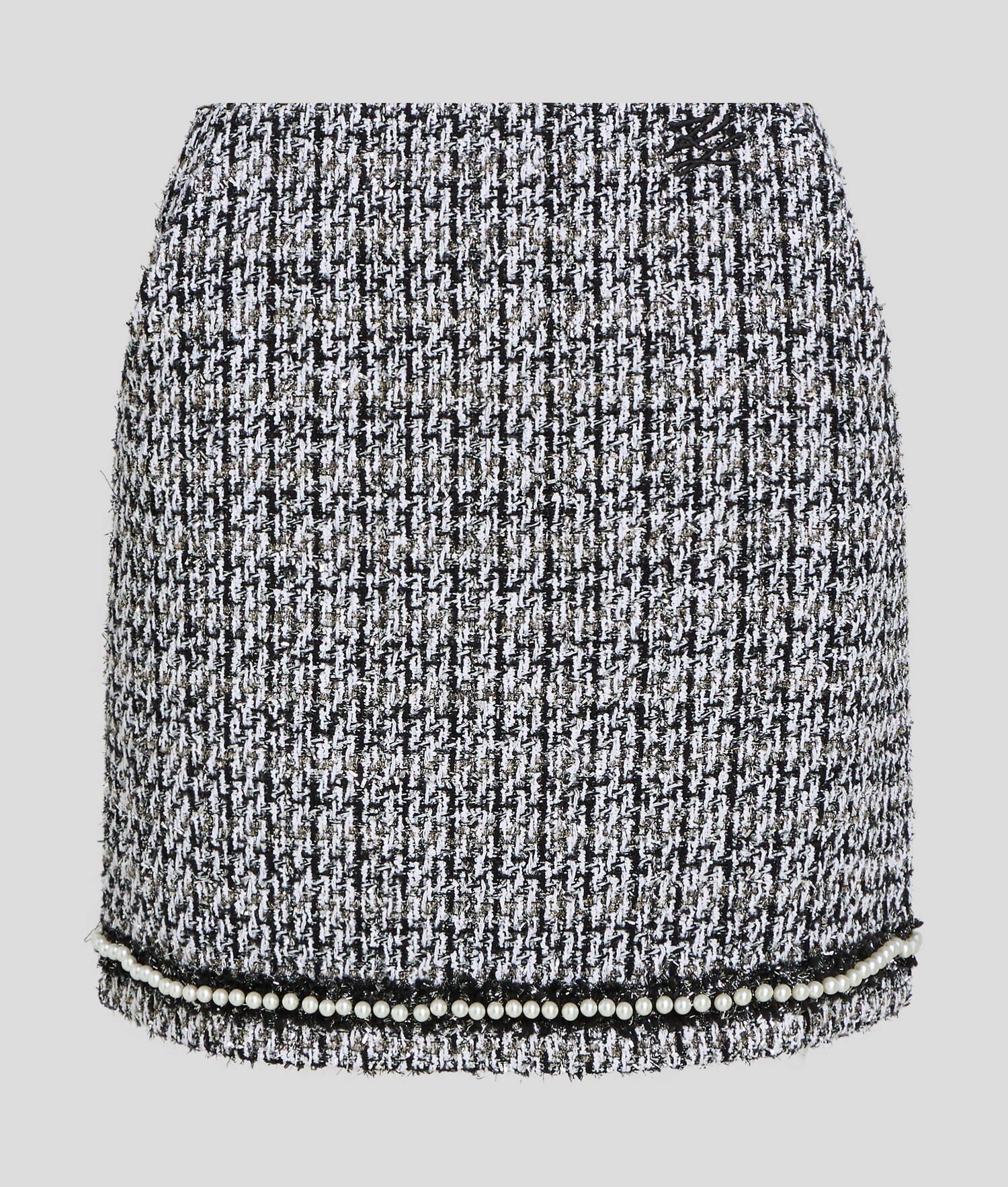 PEARL-EMBELLISHED BOUCLÉ SKIRT Product Image