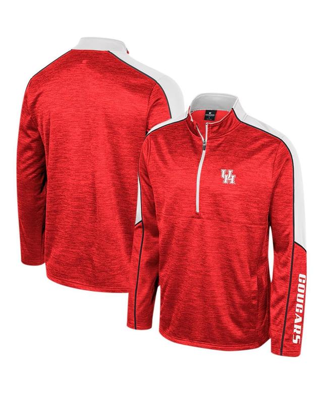 Mens Colosseum Red Houston Cougars Marled Half-Zip Jacket Product Image