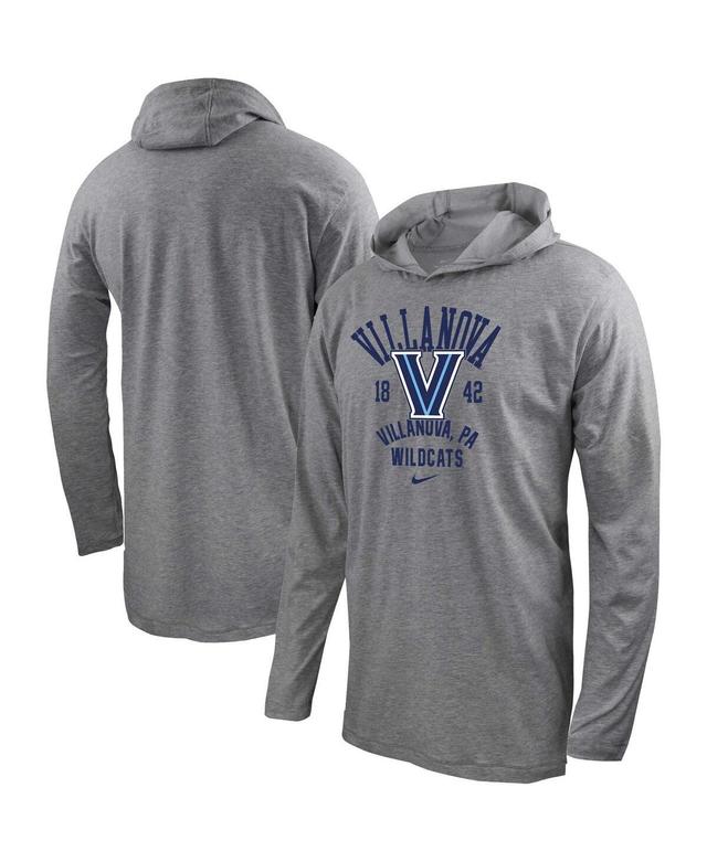 Mens Nike Heather Gray Villanova Wildcats Performance Long Sleeve Hoodie T-Shirt Product Image