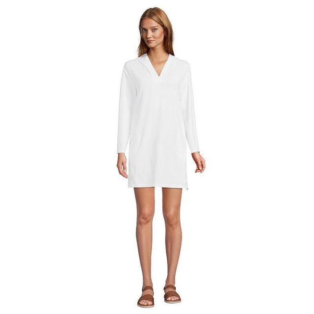 Womens Lands End Cotton Jersey Hooded Cover-up Dress Product Image