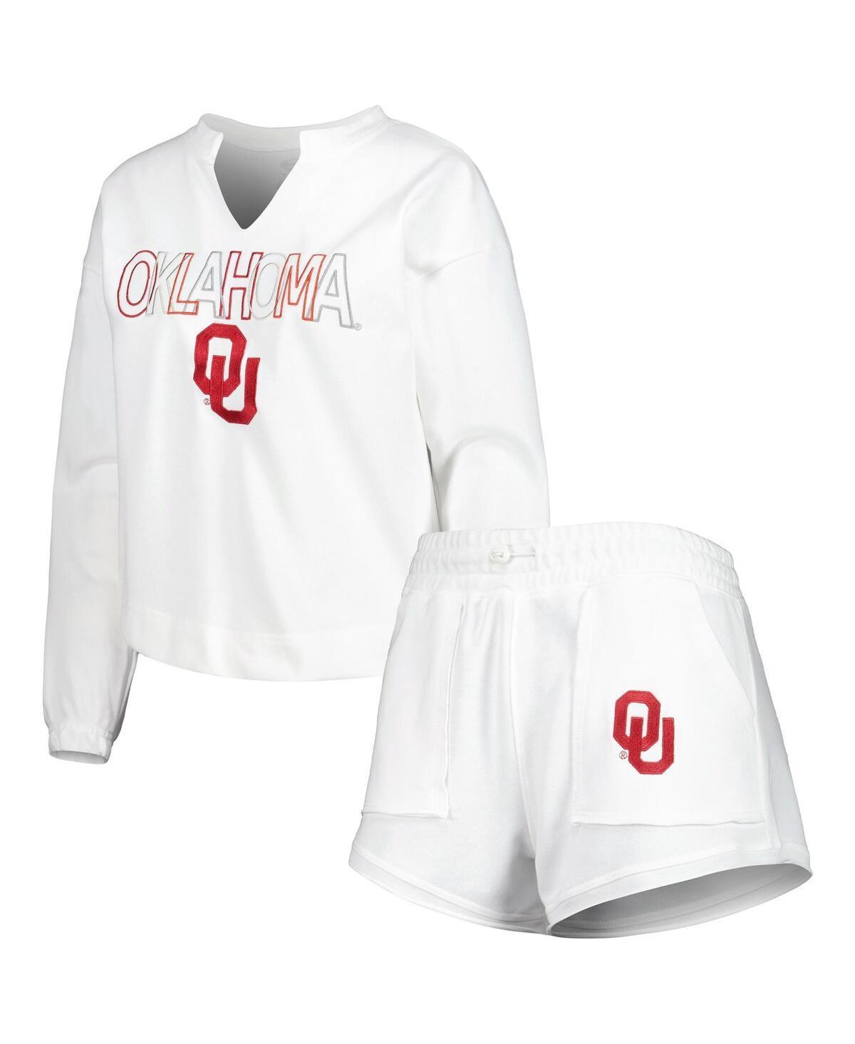 Womens Concepts Sport Oklahoma Sooners Sunray Notch Neck Long Sleeve T-Shirt & Shorts Set product image