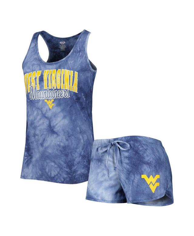 Womens Concepts Sport Navy West Virginia Mountaineers Billboard Tie-Dye Tank and Shorts Sleep Set Product Image