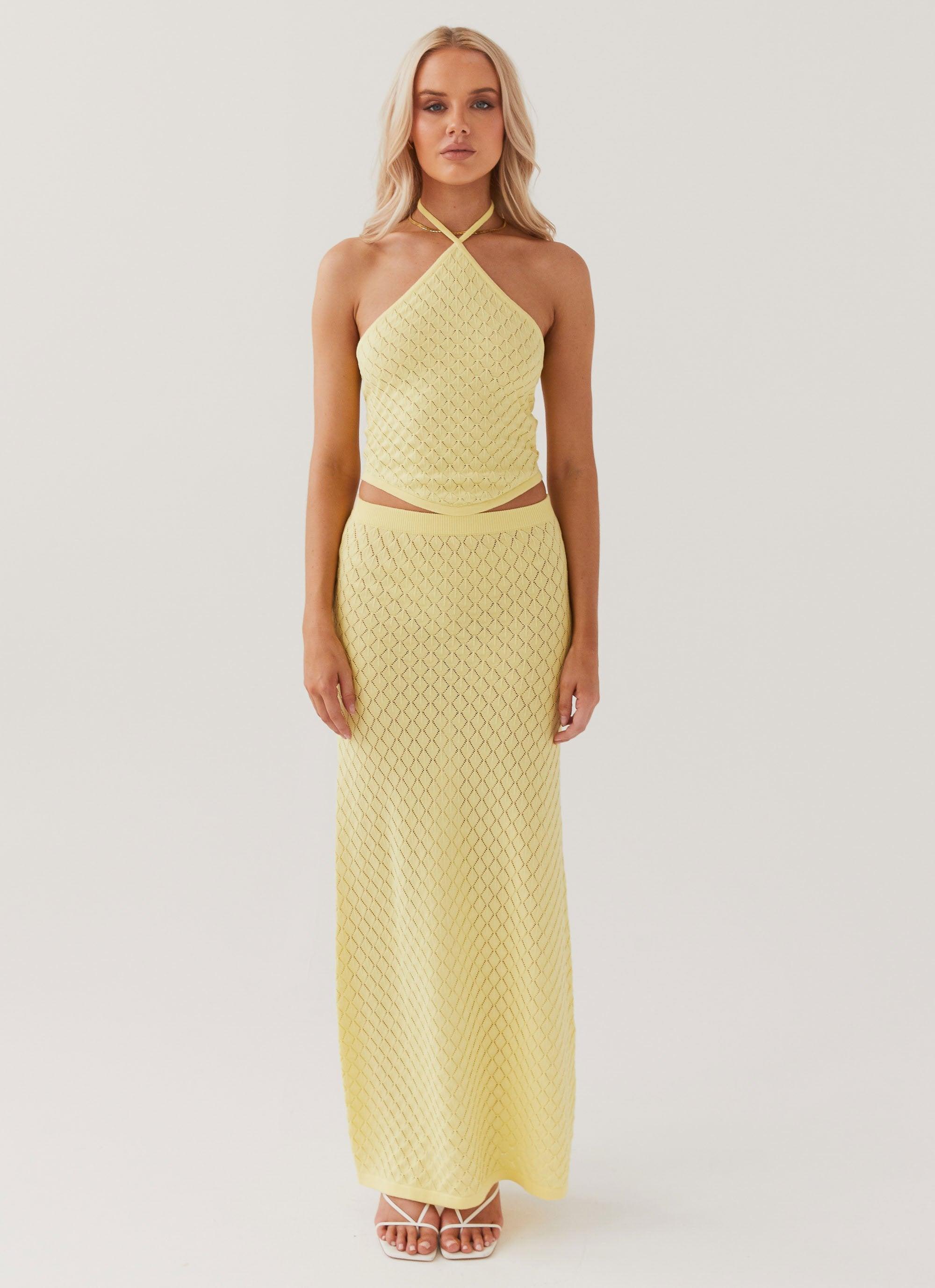 Amanza Knit Maxi Skirt - Lemon Product Image