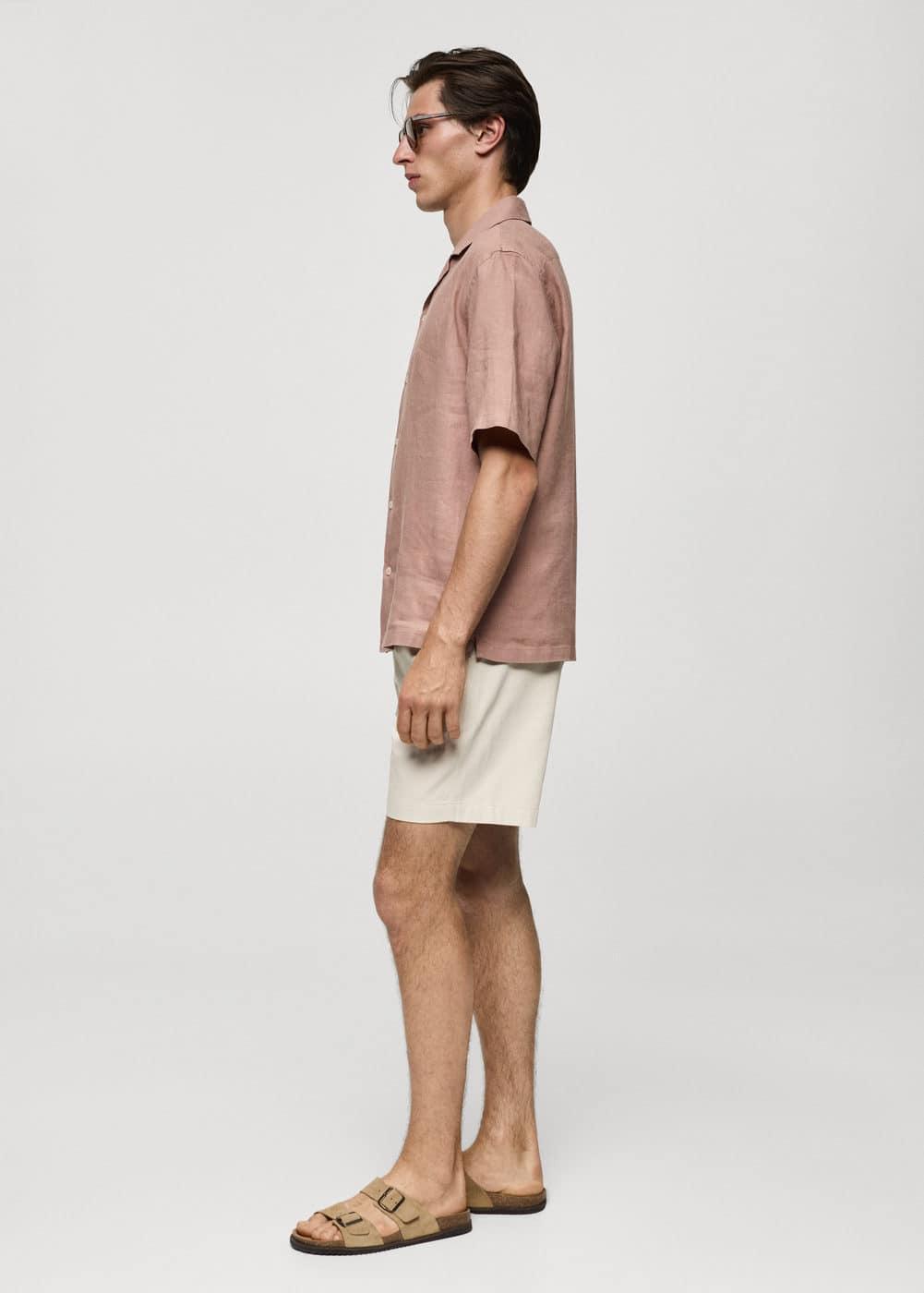 Mango Mens Linen Regular-Fit Shirt Product Image