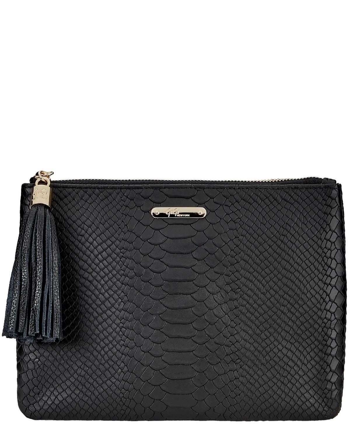 Womens All-In-One Python-Embossed Leather Clutch Product Image