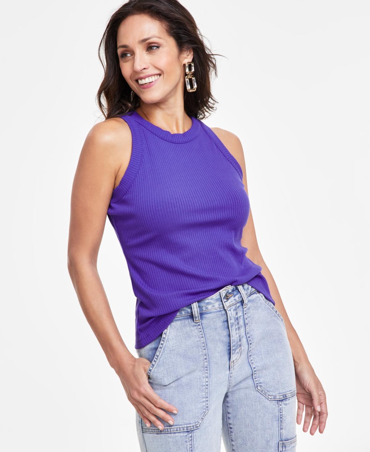 Women's Ribbed Crewneck Tank, Created for Macy's Product Image