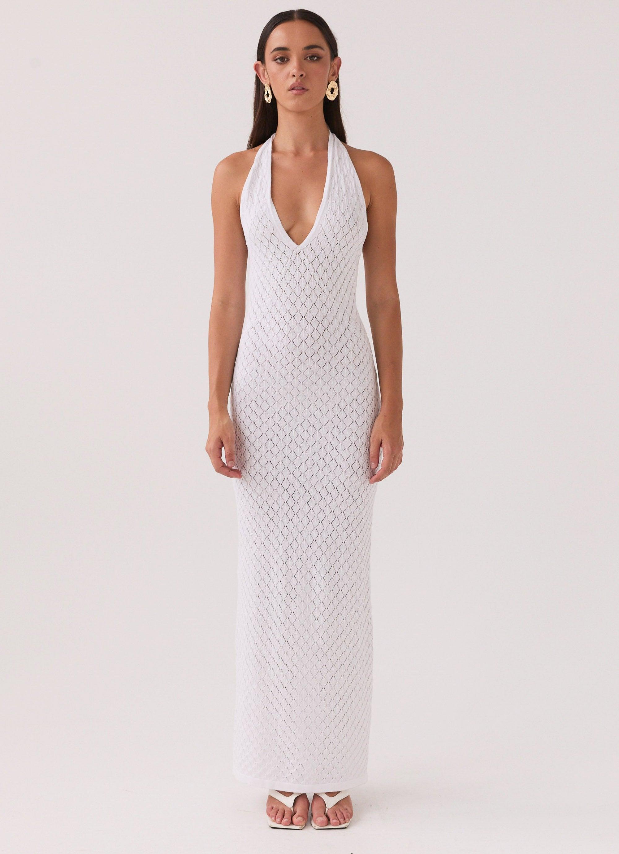 Herald Angels Knit Maxi Dress - White Product Image