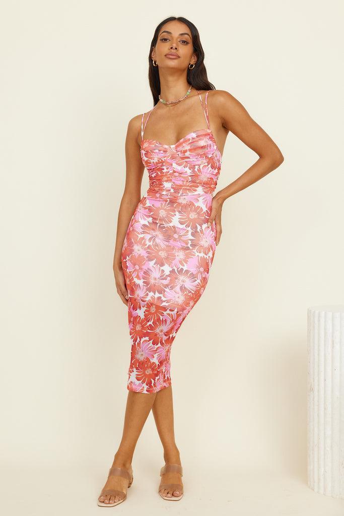 Cherished Dreams Midi Dress Pink Product Image