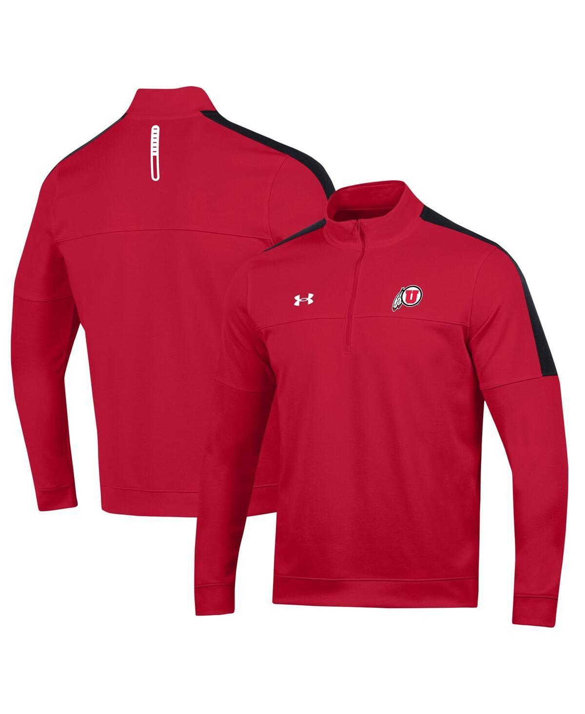 Mens Under Armour Red Utah Utes Midlayer Half-Zip Jacket Product Image