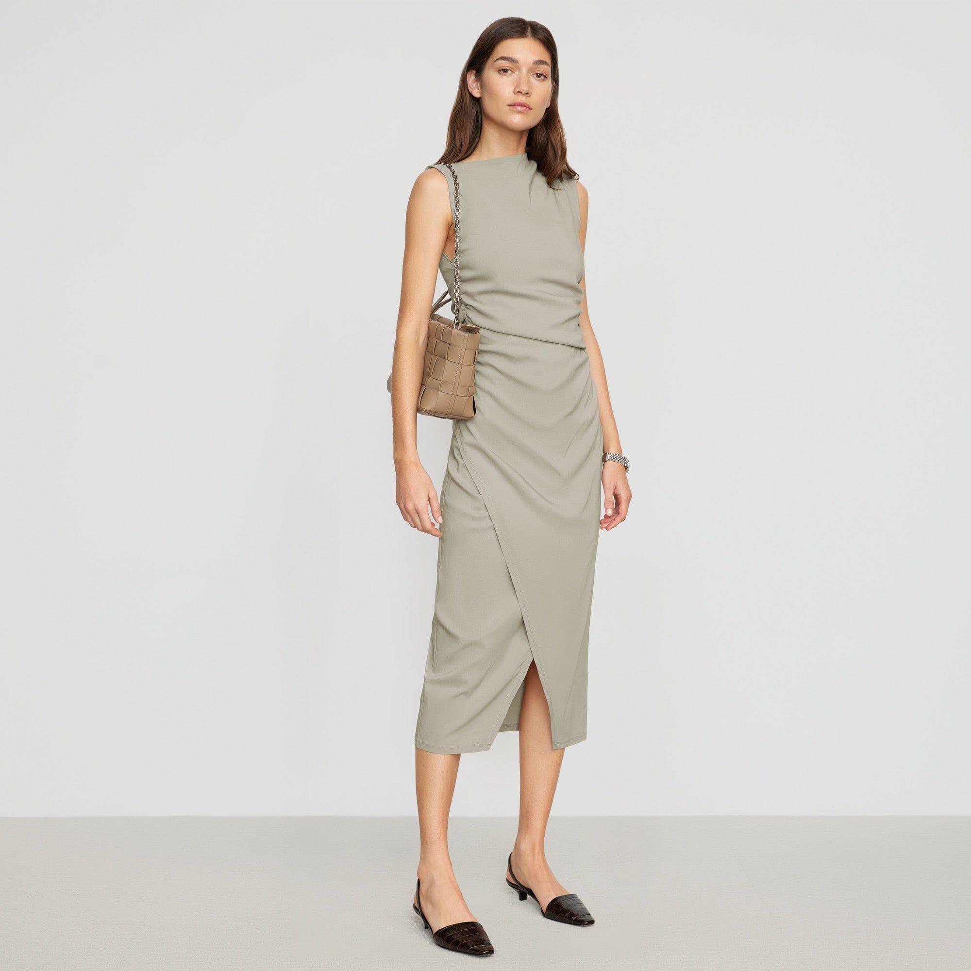 Manon Asymmetric-Neck Ruched Dress Product Image