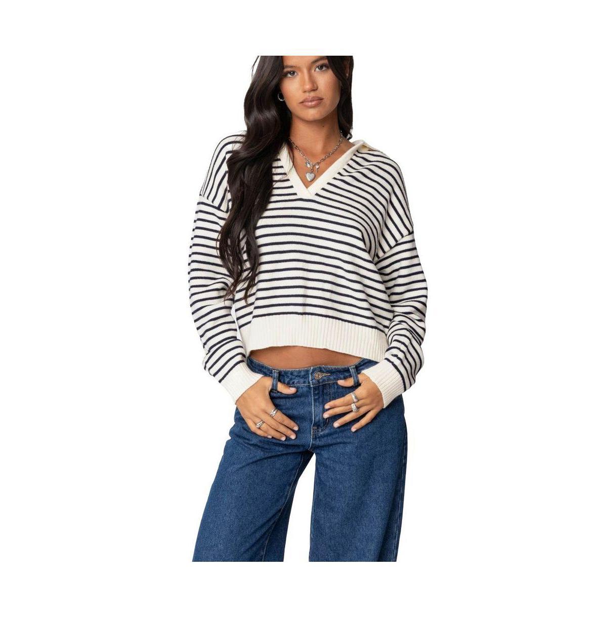 Edikted Womens Copenhagen Oversized Striped Sweater Product Image