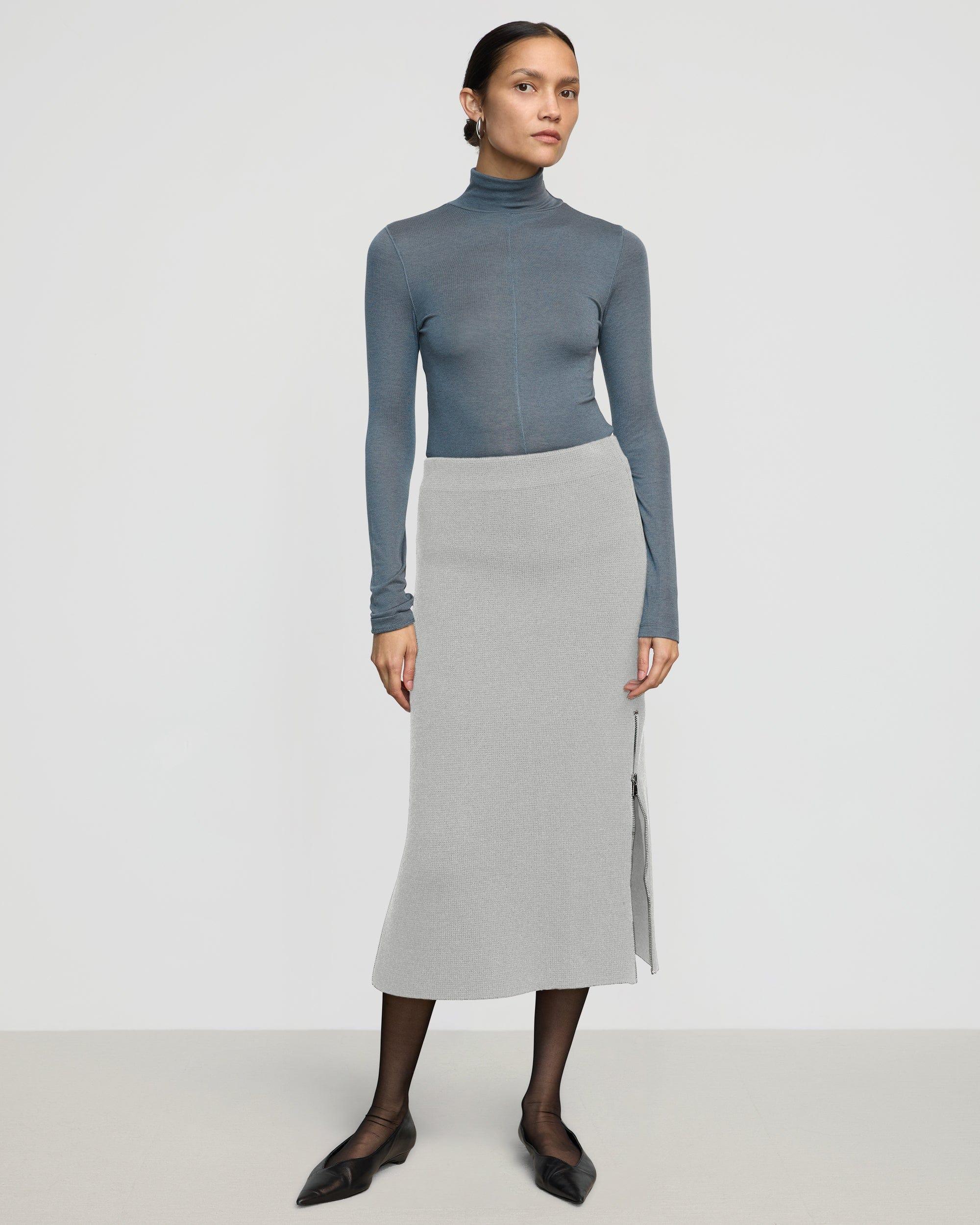 Esti Side-Zip Organic Cotton-Wool Skirt Product Image