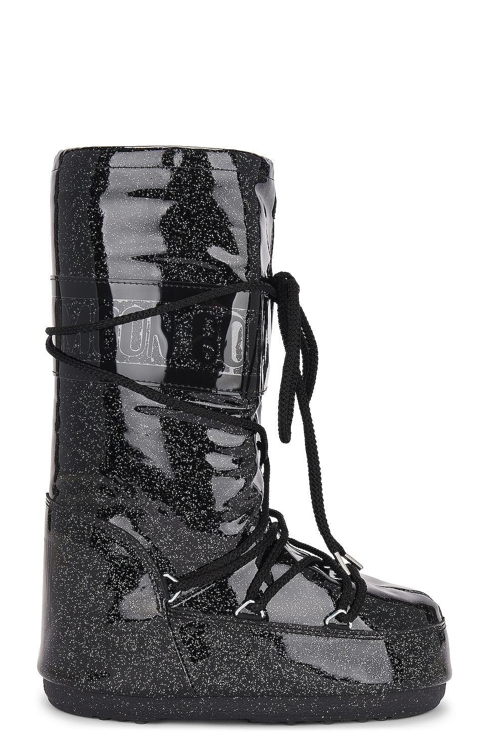 MOON BOOT Icon Glitter Boot in Silver - Metallic Silver. Size 35/38 (also in ). Product Image