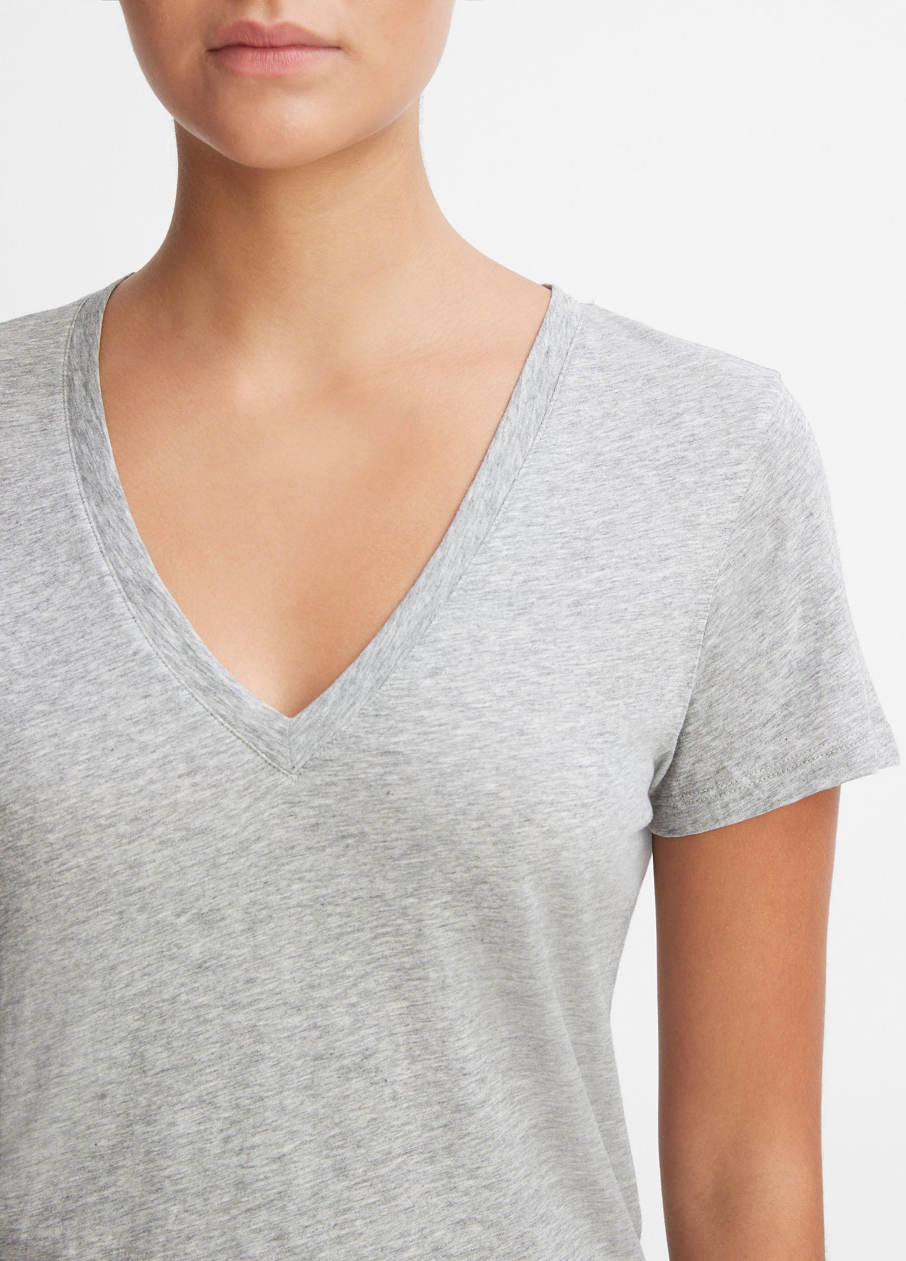 Essential Pima Cotton V-Neck T-Shirt Product Image