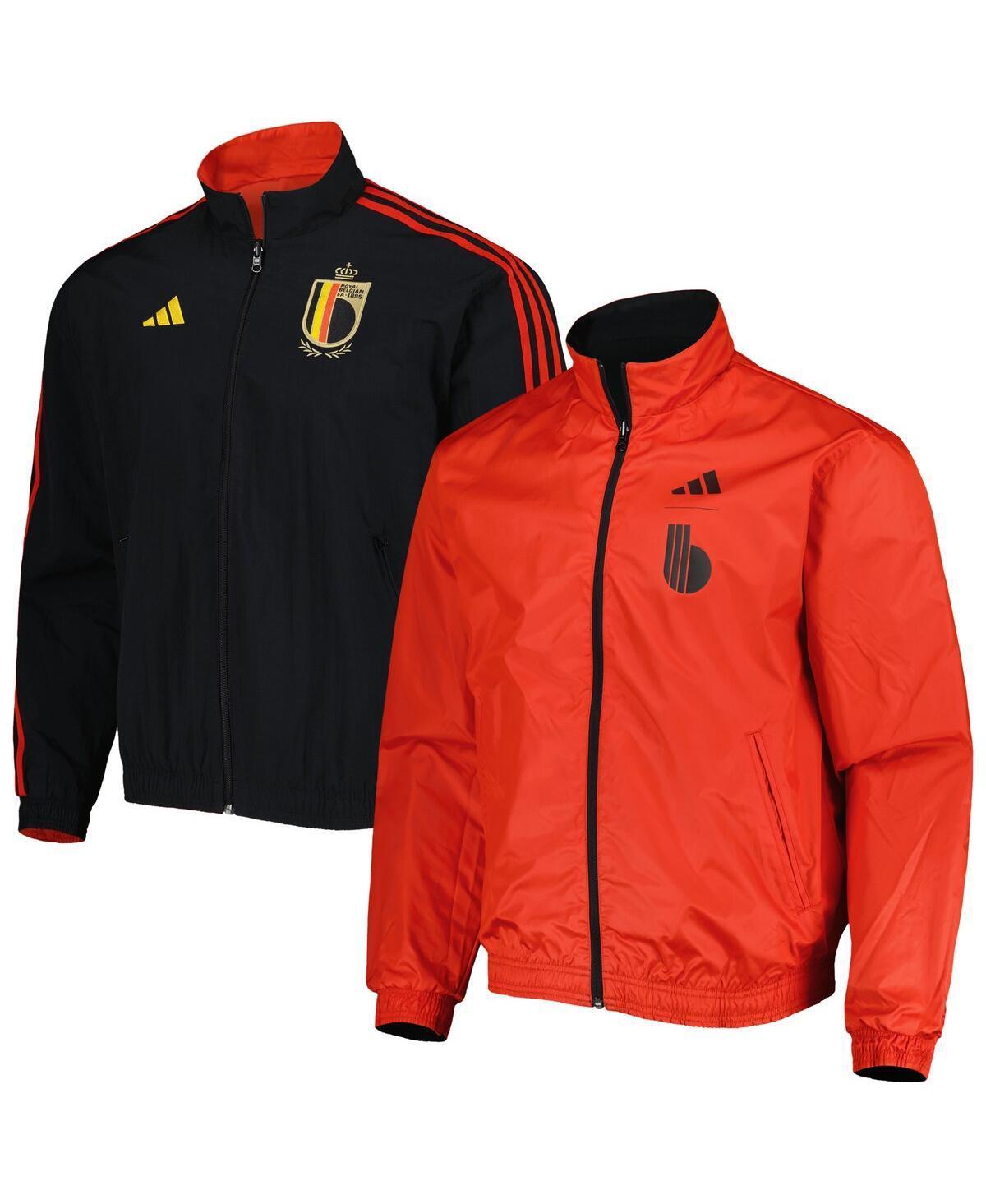 Mens adidas Red and Black Belgium National Team Aeroready Reversible Anthem Reversible Full-Zip Jacket - Red Product Image