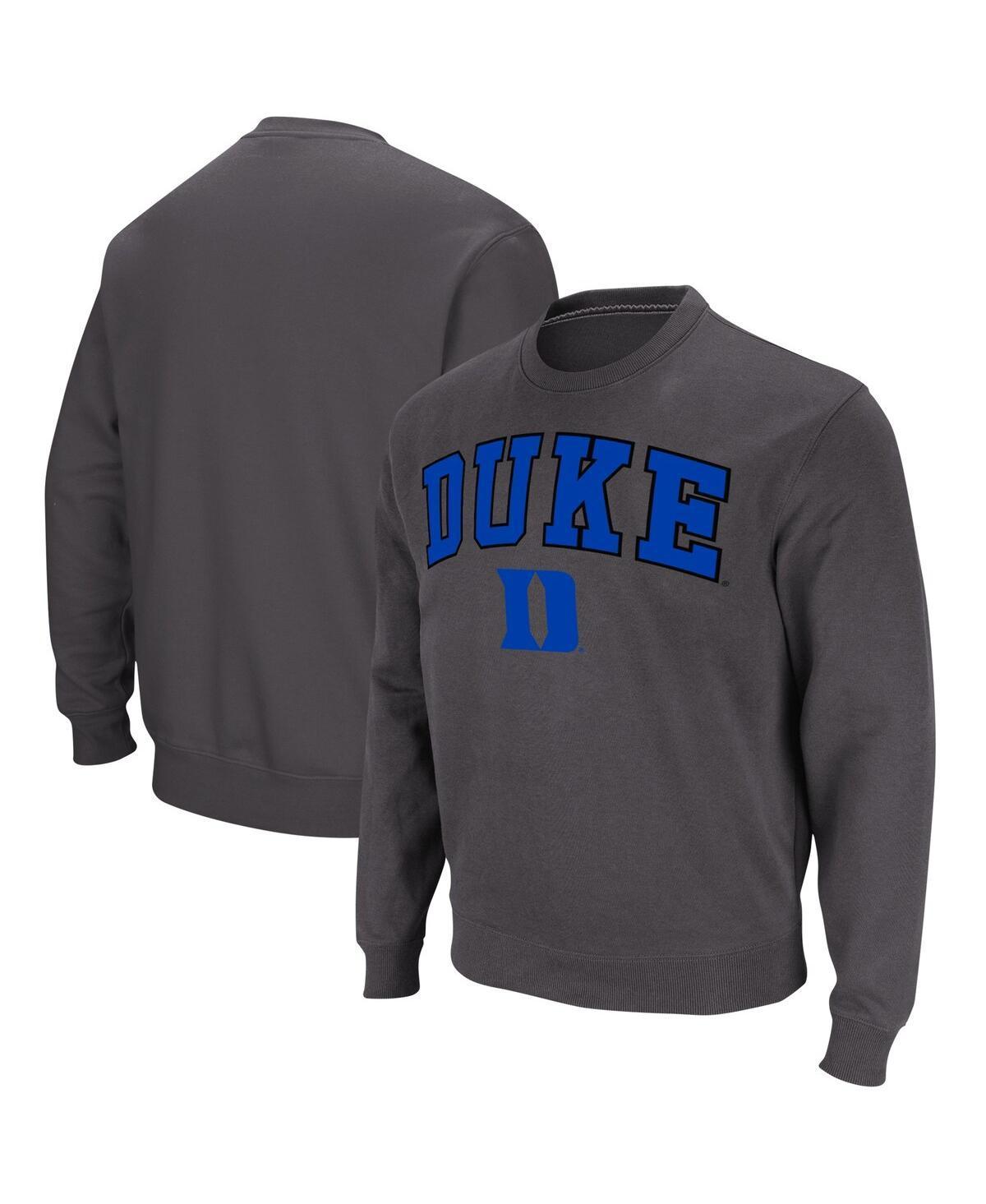 Mens Colosseum Charcoal Duke Blue Devils Arch & Logo Pullover Sweatshirt Product Image