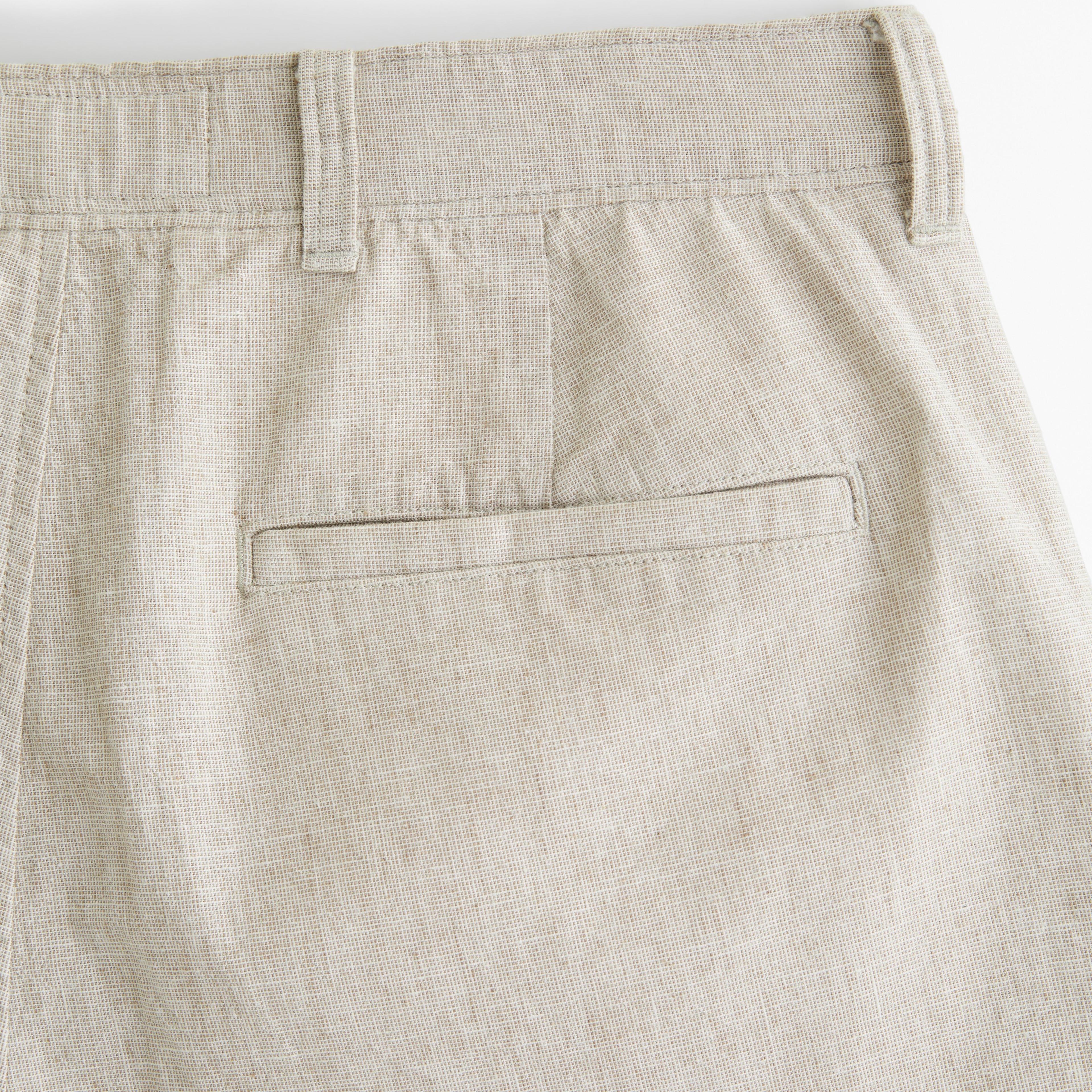 Straight Linen-Blend Fixed Waist Pant Product Image