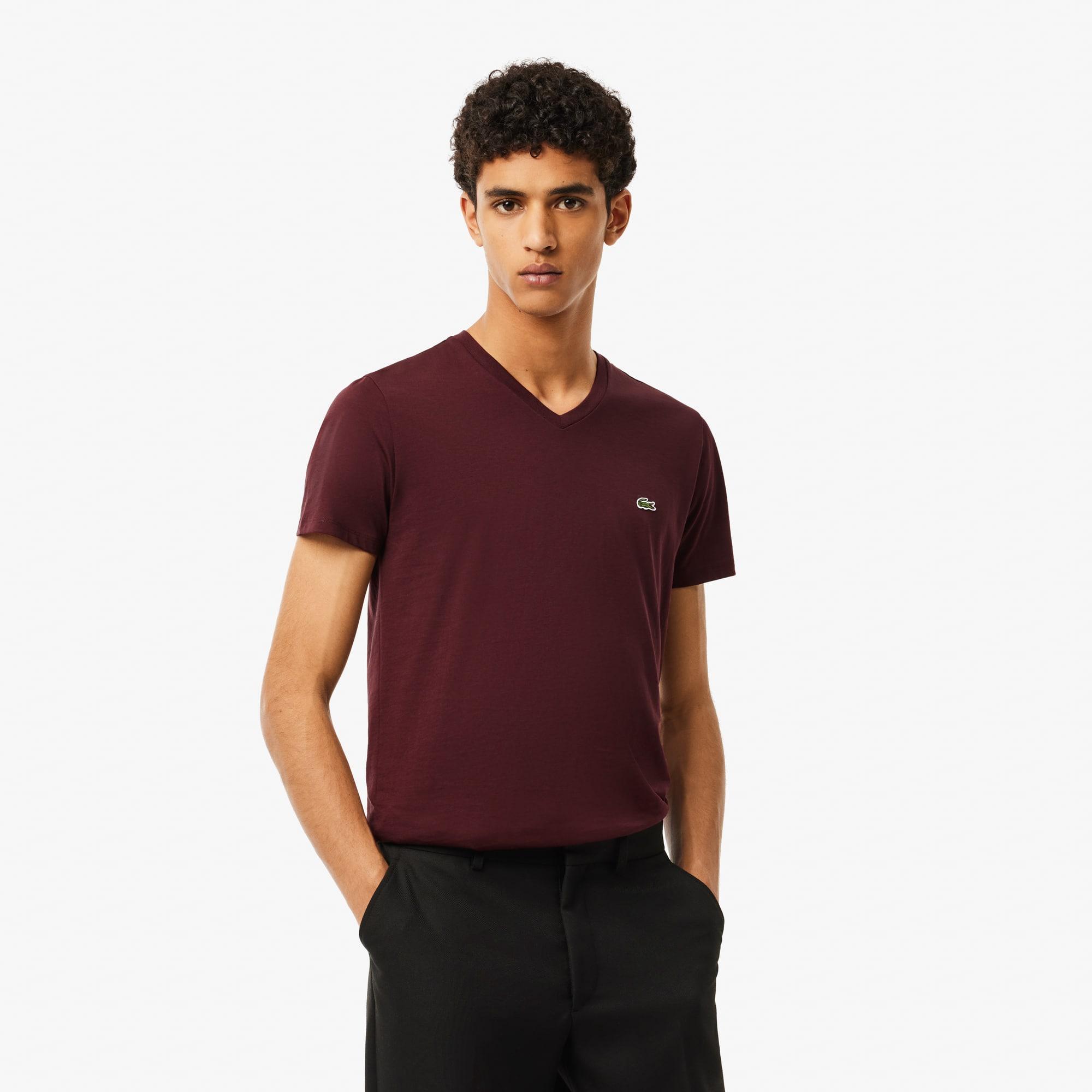 Lightweight Cotton Pima V Neck T-shirt Product Image