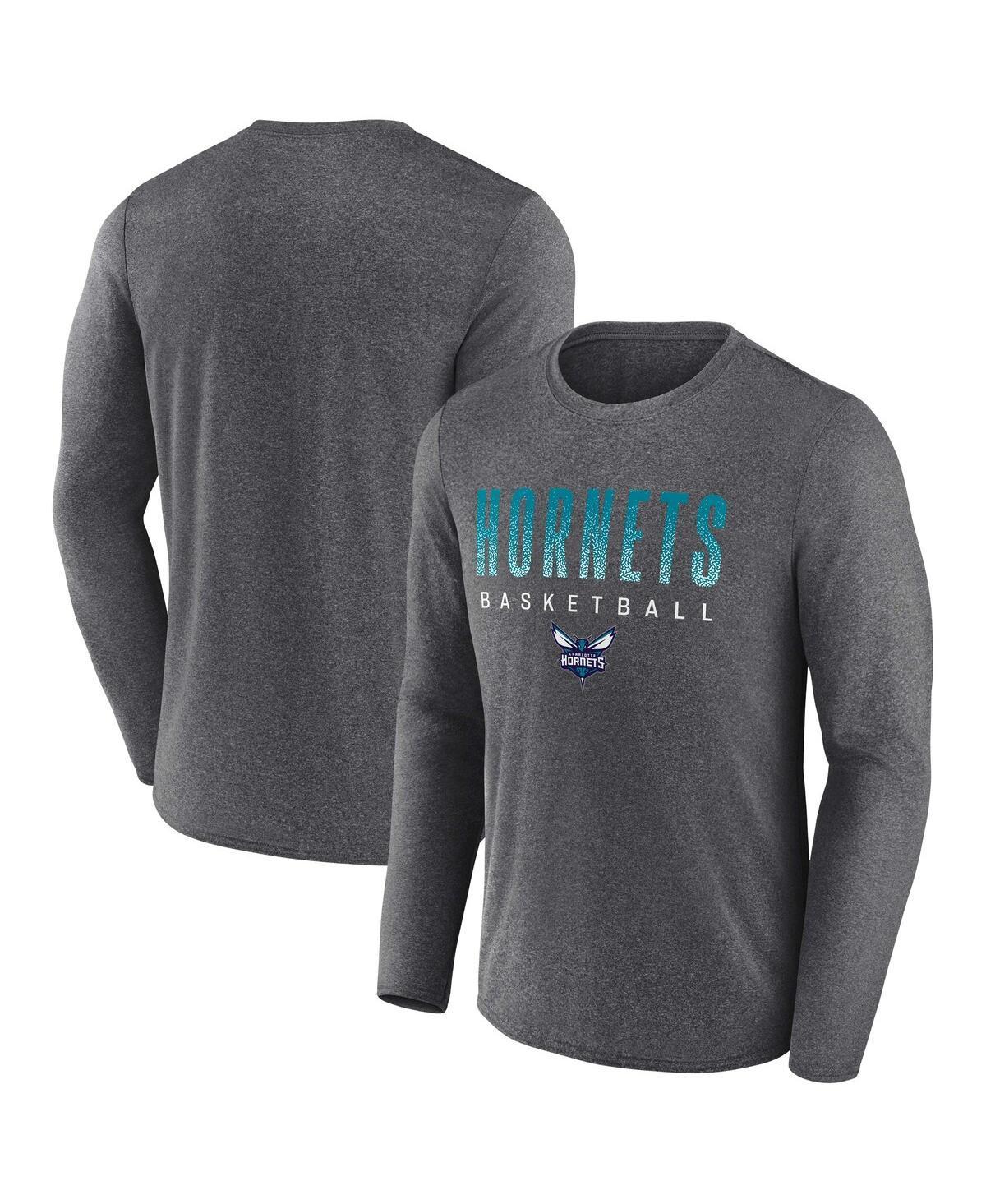 Mens Fanatics Heathered Charcoal Charlotte Hornets Where Legends Play Iconic Practice Long Sleeve T-shirt Product Image