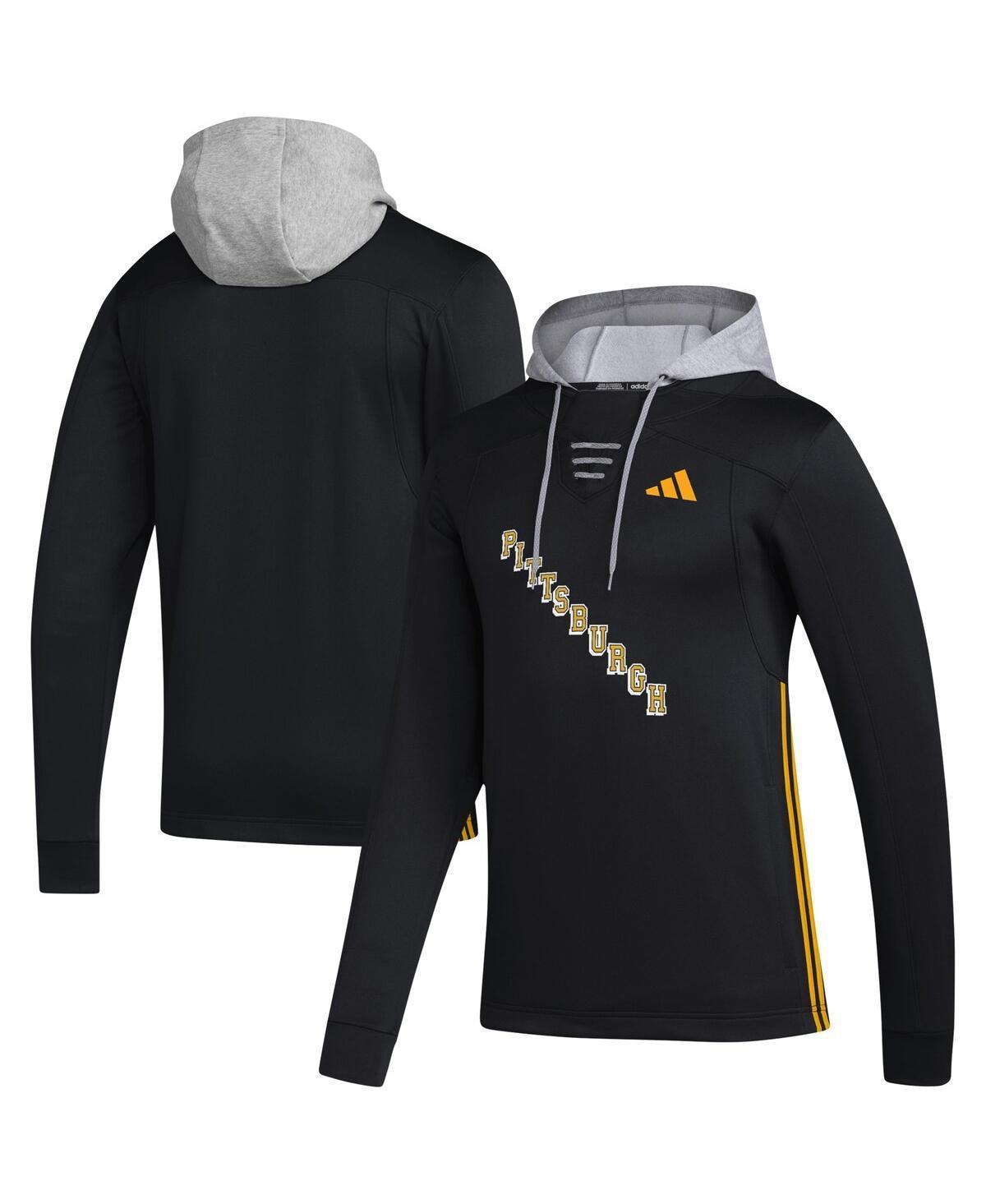 Mens adidas Pittsburgh Penguins Refresh Skate Lace AEROREADY Pullover Hoodie Product Image