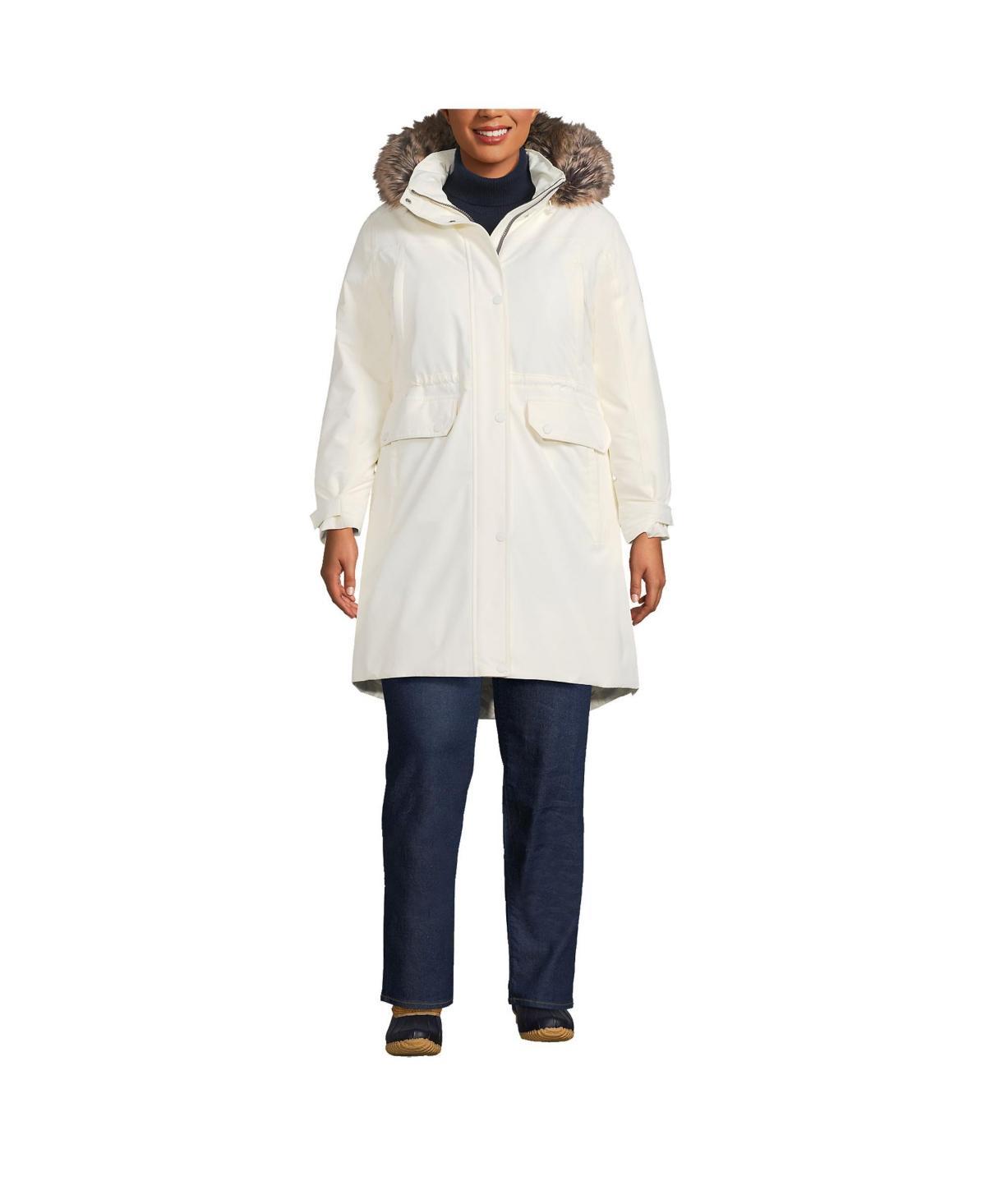 Plus Size Lands End Expedition Down Waterproof Winter Parka, Womens Dark Blue Product Image