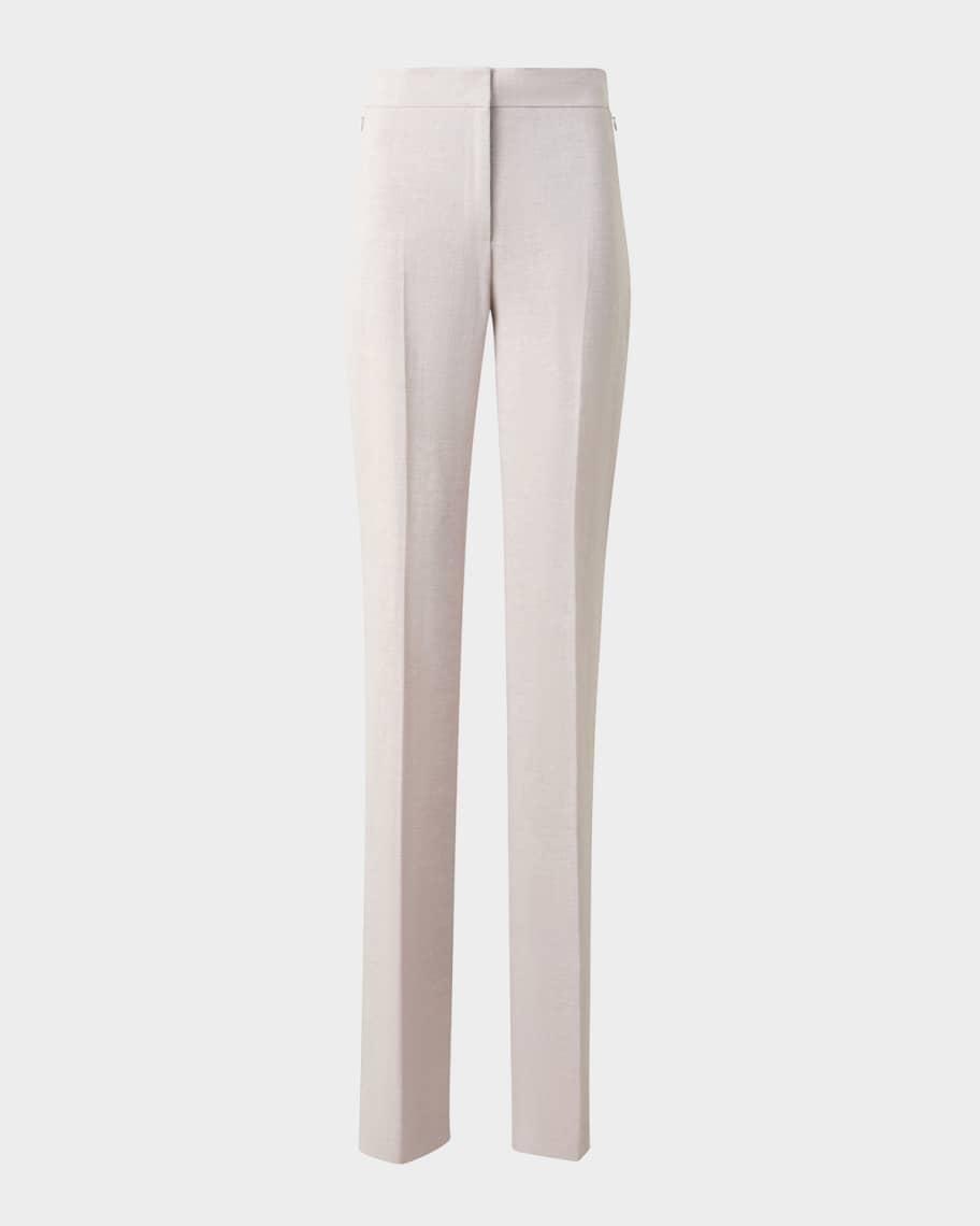 Carl Twisted Linen Double-Face Straight-Leg Pants Product Image