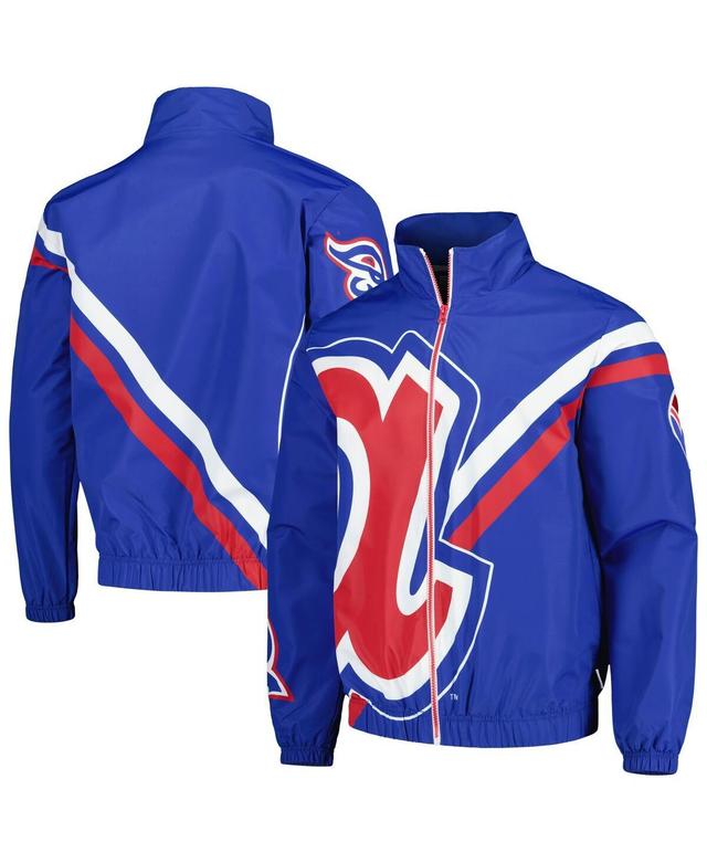 Mens Mitchell & Ness Royal Atlanta Braves Exploded Logo Warm Up Full-Zip Jacket Product Image