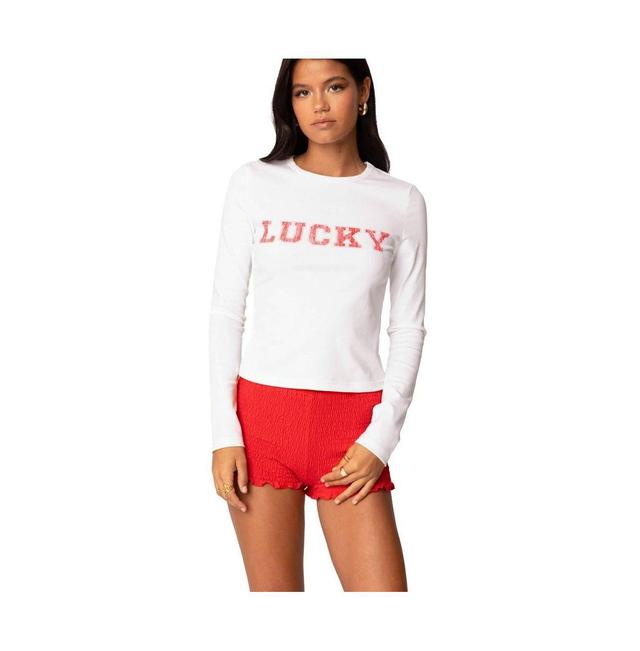 Edikted Womens Get Lucky Long Sleeve T Shirt Product Image