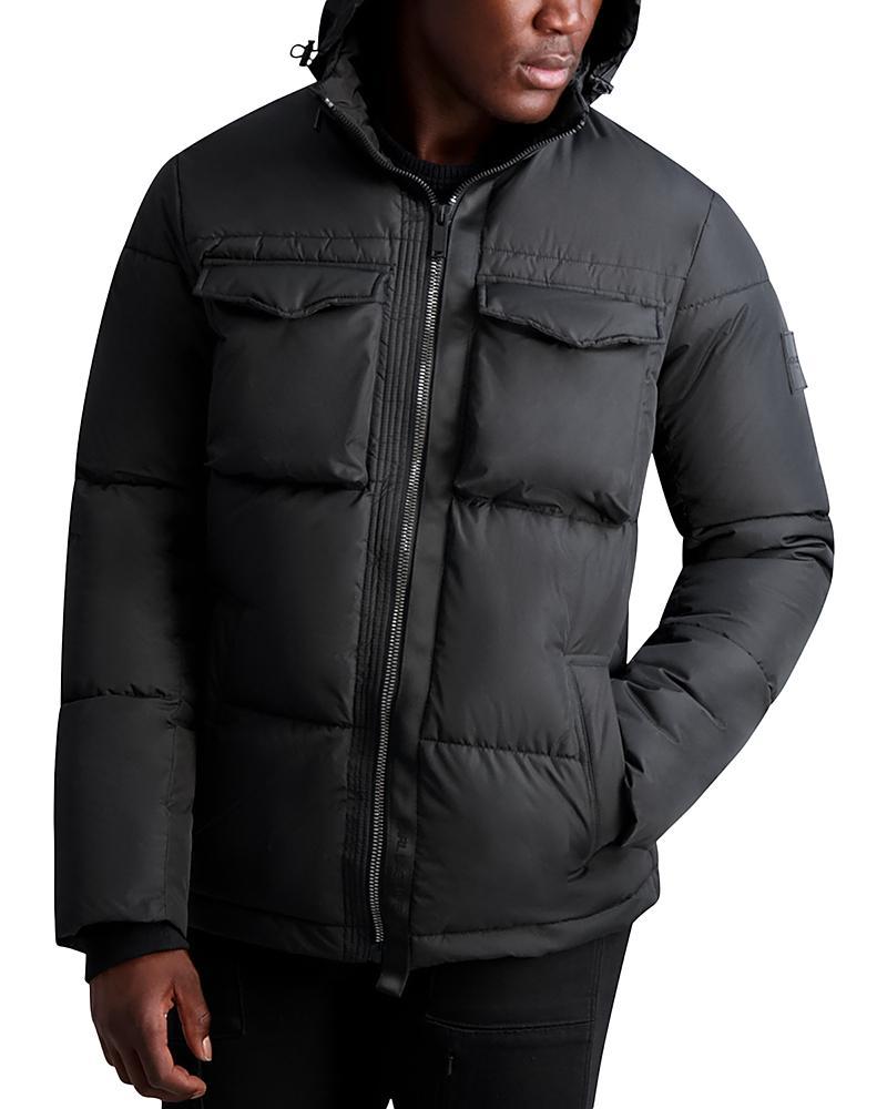 Mens Puffer Jacket with Hidden Hood Product Image