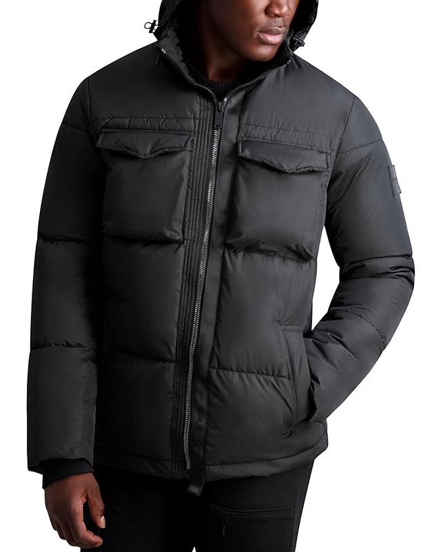 Karl Lagerfeld Paris Quilted Zip Out Hood Puffer Jacket Product Image