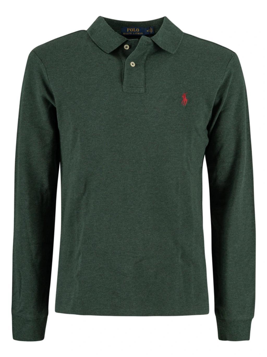 Logo Embroidered Polo Shirt In Green Product Image