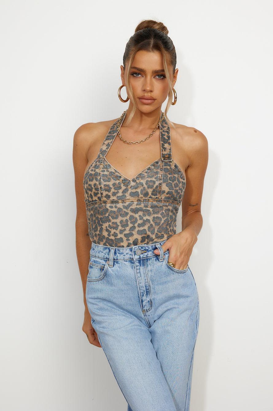 LIONESS Beirut Halter Top  Leopard Product Image