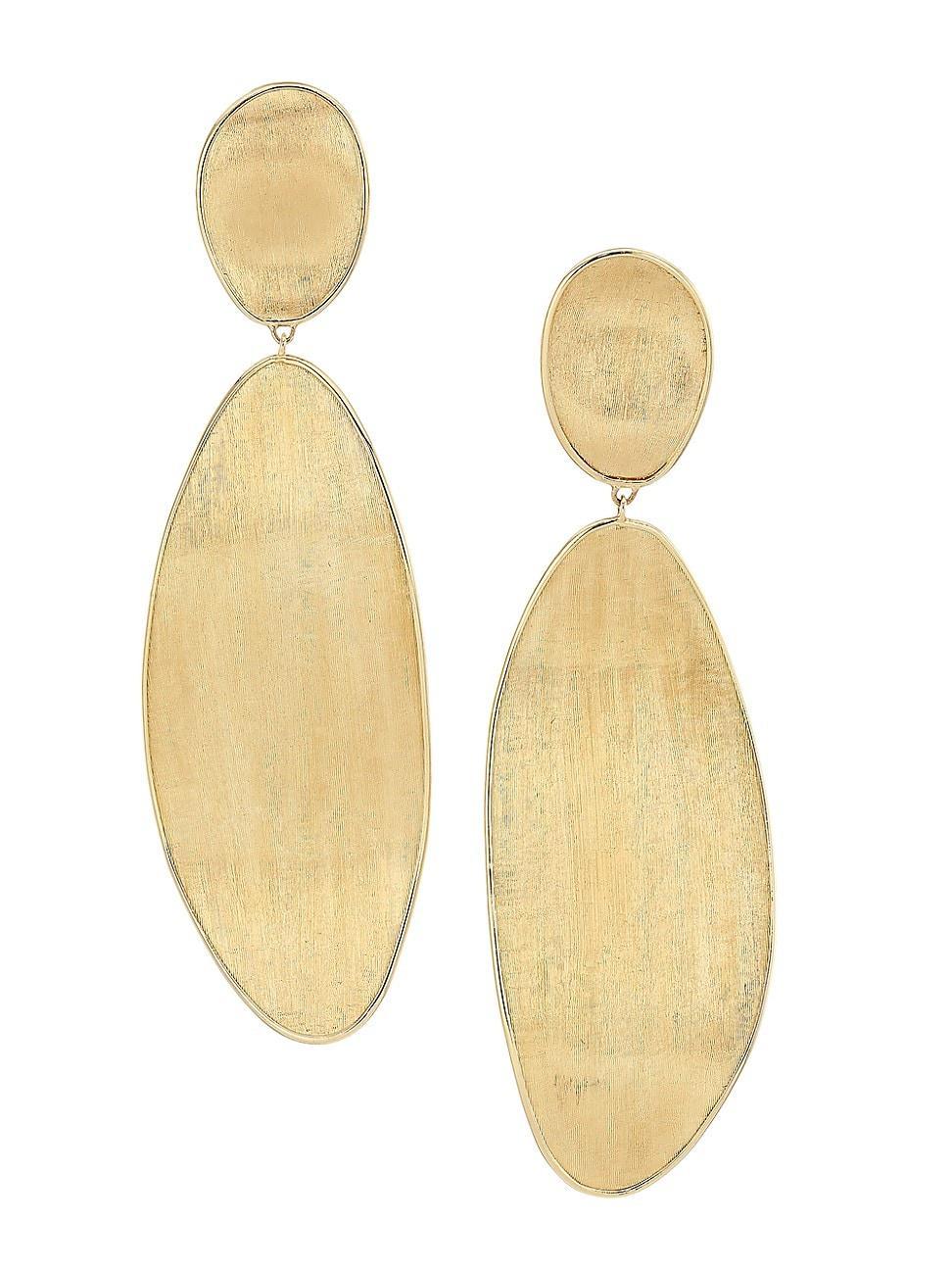 Womens Lunaria Textured 18K Yellow Gold Drop Earrings Product Image