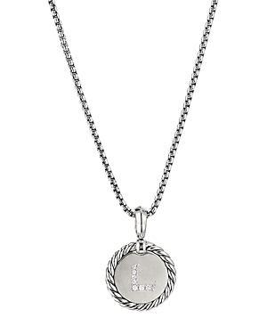 Womens M Initial Charm Necklace in Sterling Silver Product Image