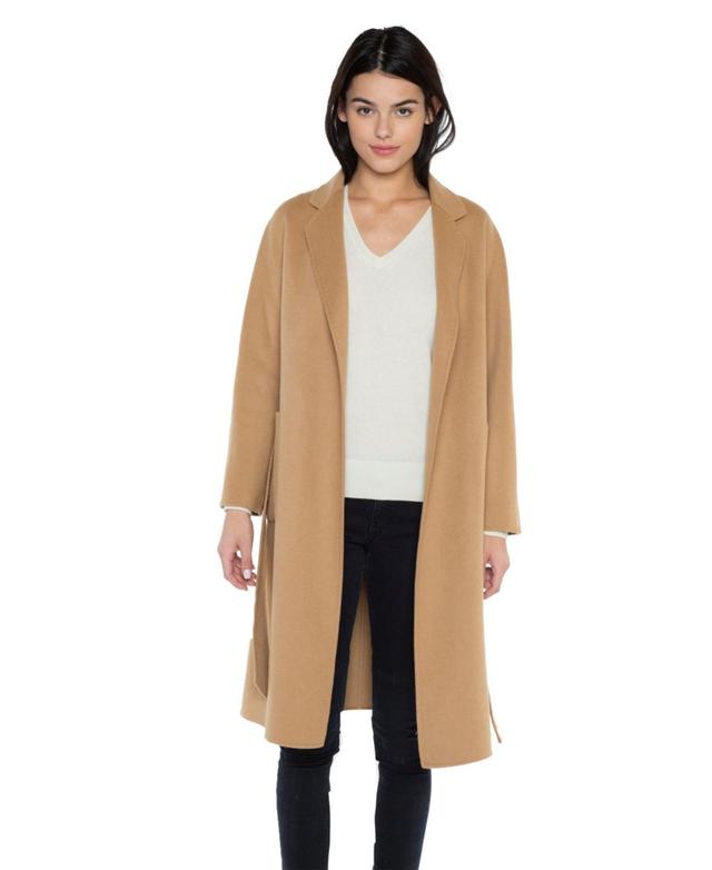 Jennie Liu Womens Cashmere Wool Double Face Overcoat with Belt Product Image