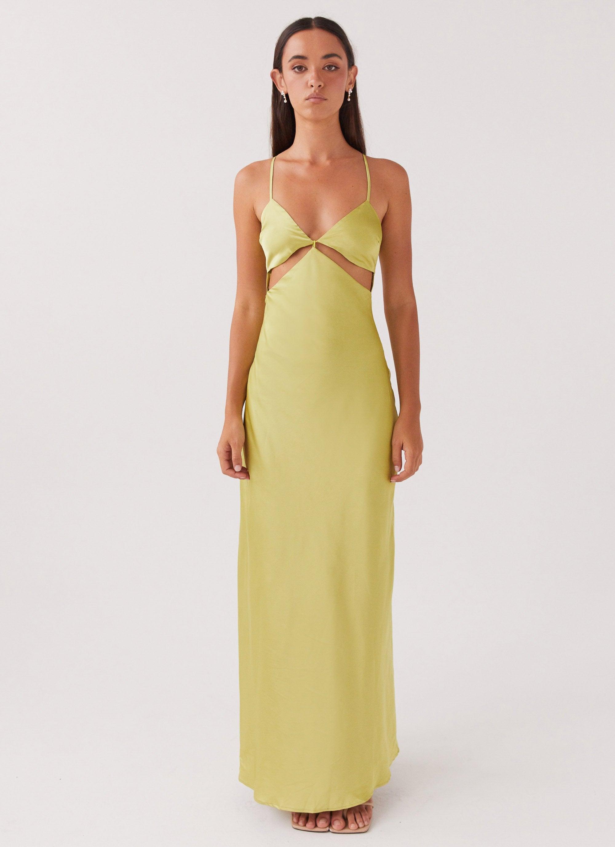 Raylie Cut Out Maxi Dress - Chartreuse Product Image