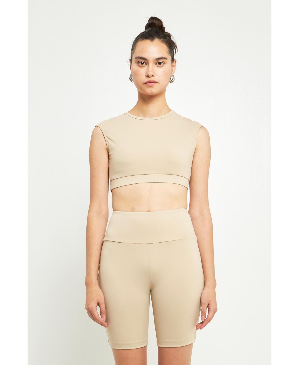 Grey Lab Womens Strappy Back Crop Top Product Image