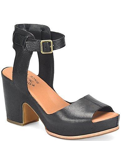 Kork-Ease Stasia Leather Covered Heel Ankle Strap Platform Sandals Product Image