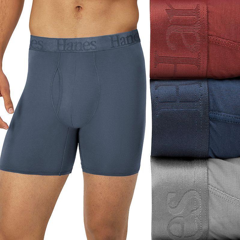 Hanes Originals Ultimate Mens SuperSoft Boxer Brief Underwear, Assorted, 3-Pack M Product Image