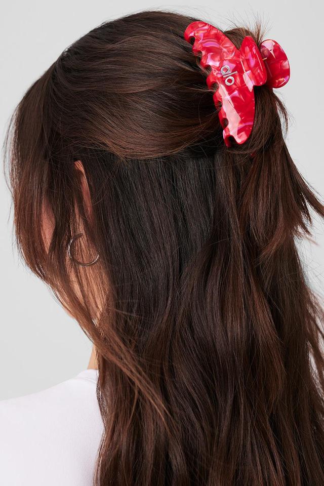 90's Claw Clip - Red Ribbon Twist Female Product Image