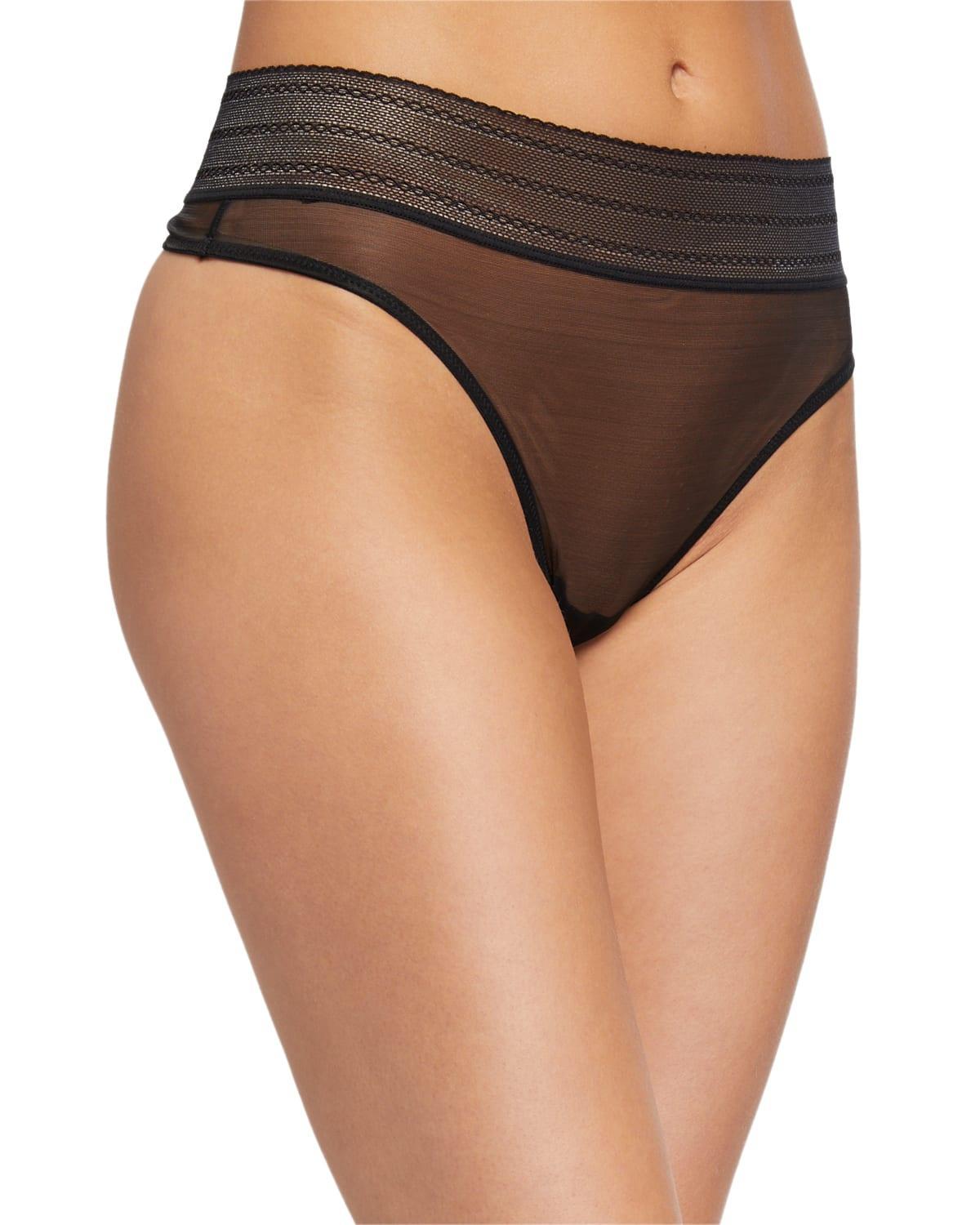 Womens Bare Mesh & Lace Thong Product Image