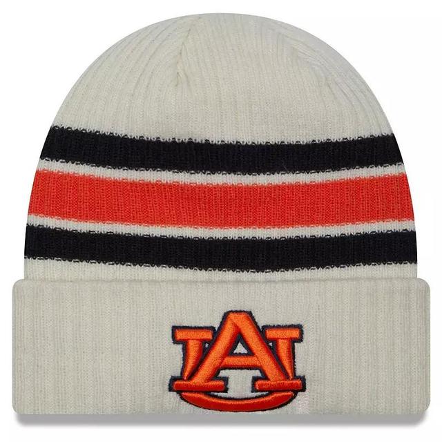 Mens New Era Cream Auburn Tigers Vintage Cuffed Knit Hat Product Image