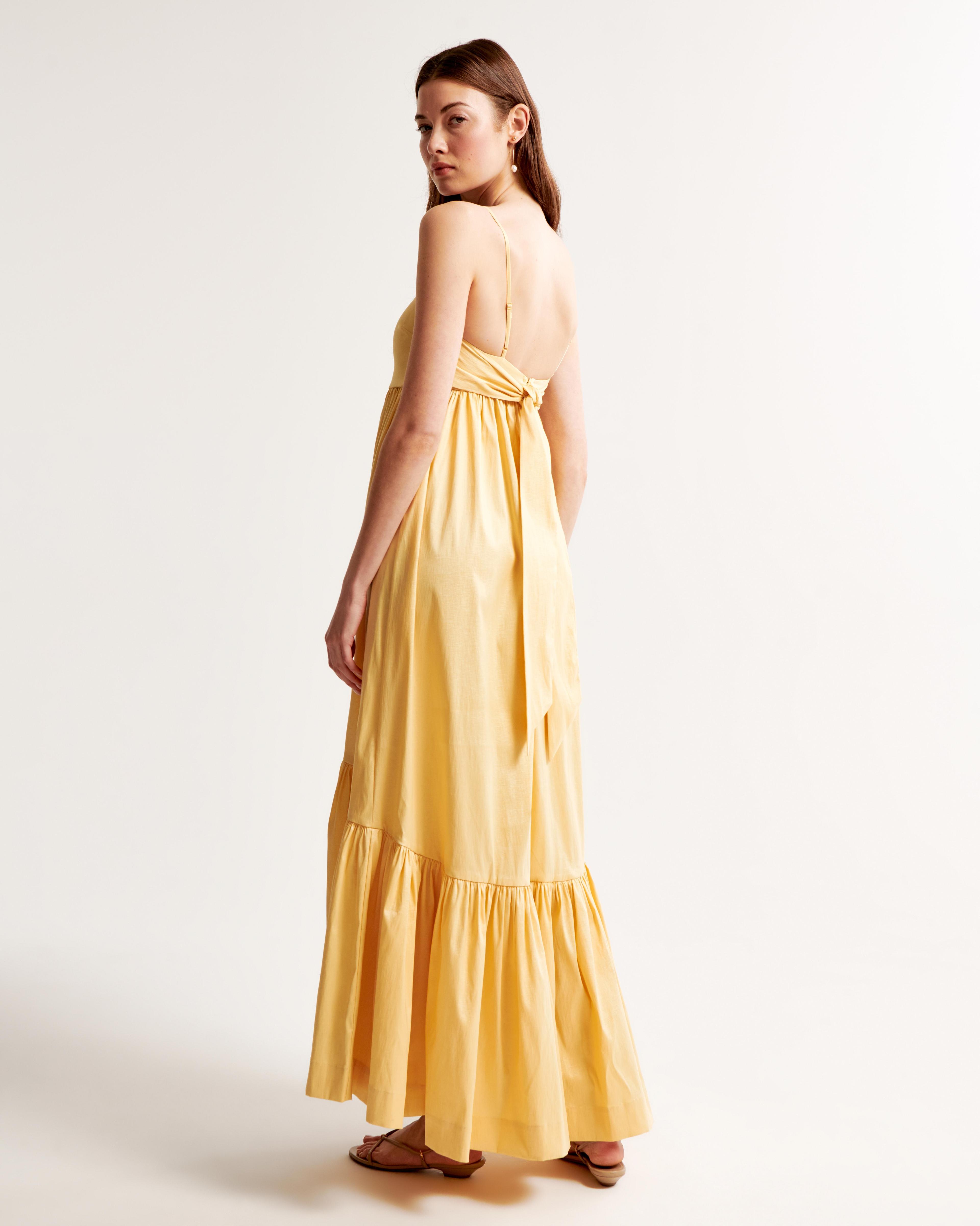 Drama Bow-Back Taffeta Maxi Dress Product Image