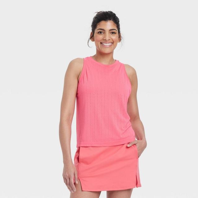 Womens Mesh Seamless Tank Top - All In Motion Coral XL Product Image