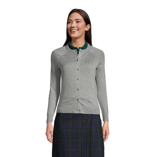 Womens Lands End Cotton Modal Cardigan Sweater Green Product Image