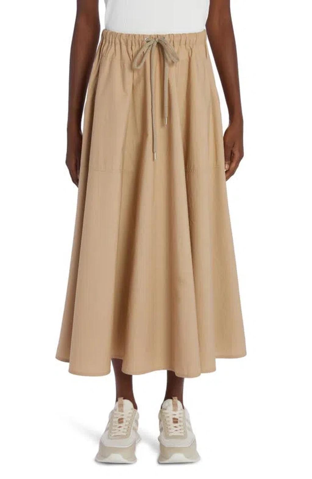 MONCLER Drawstring Midi Skirt In Nude & Neutrals Product Image